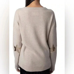 Zadig & Voltaire Cici Start Elbow-Patch Cashmere Sweater Extra Small